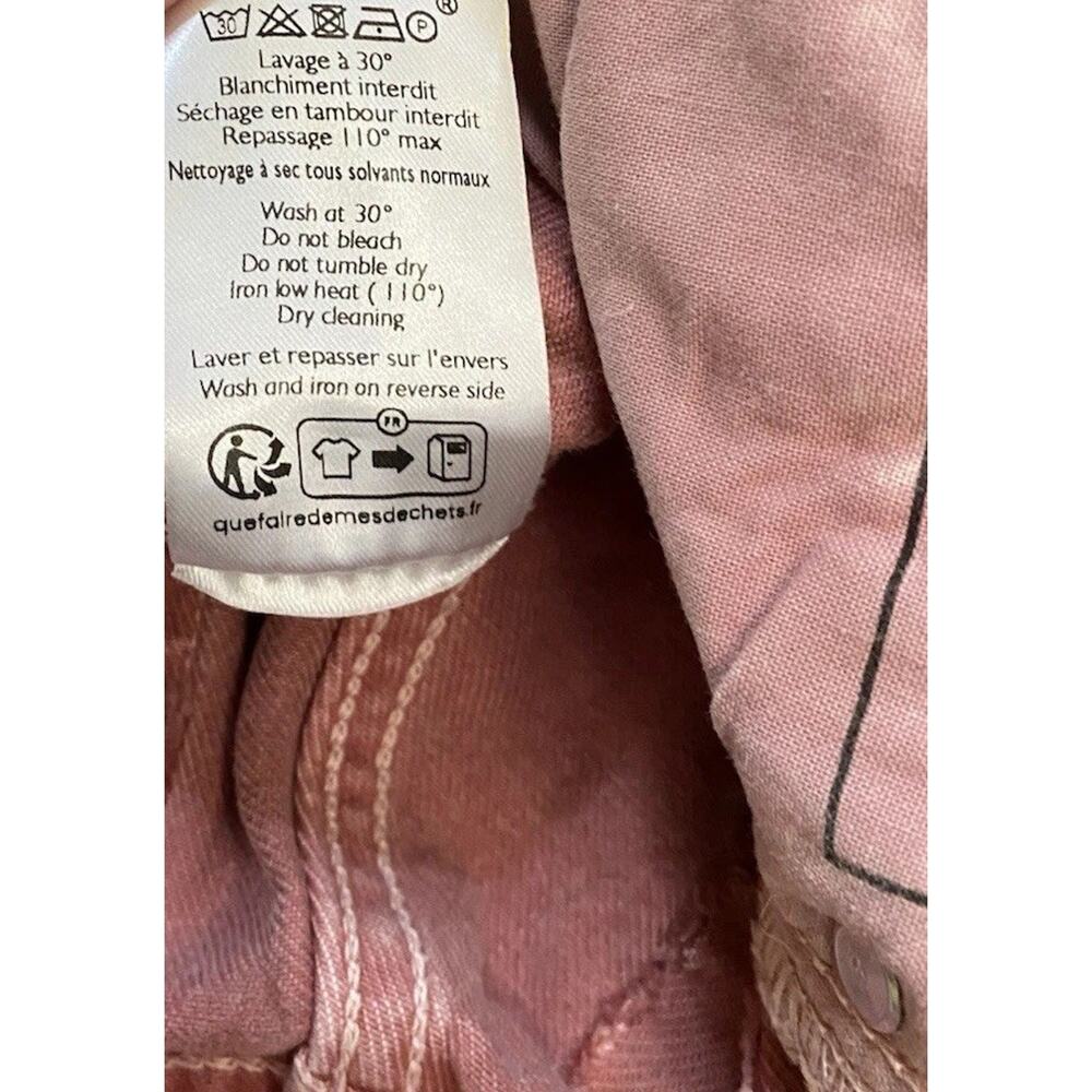 SEZANE BRUT SEXY Straight Leg Jeans Rose Stonewashed Vintage PINK Denim Sz 28 - Picture 8 of 8